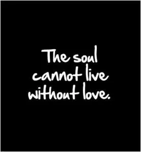 The soul cannot live without love Picture Quote #1