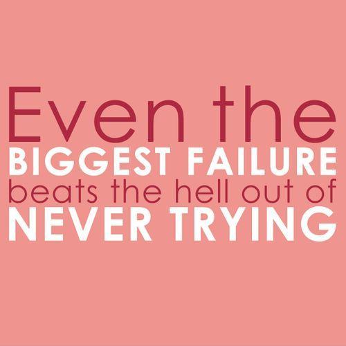 Even the biggest failure beats the hell out of never trying Picture Quote #1