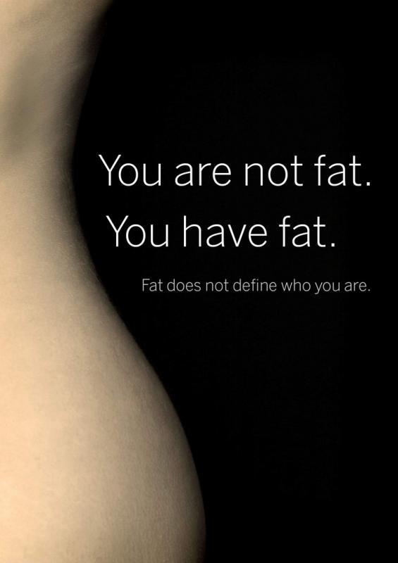 You are not fat. You have fat. Fat does not define who you are Picture Quote #1