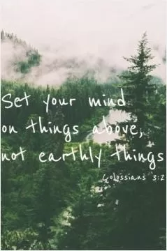 Set your mind on things above, not earthly things Picture Quote #1