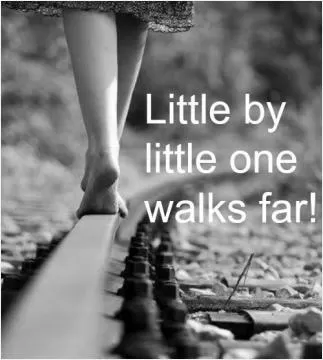 Little by little one walks far Picture Quote #1