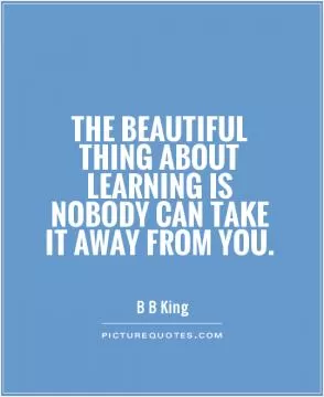 The beautiful thing about learning is nobody can take it away from you Picture Quote #1