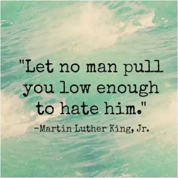 Let no man pull you low enough to hate him Picture Quote #1