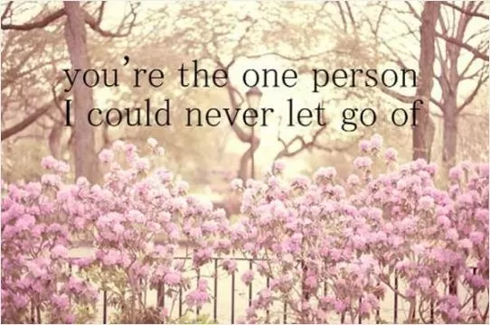 You're the one person i could never let go of Picture Quote #1