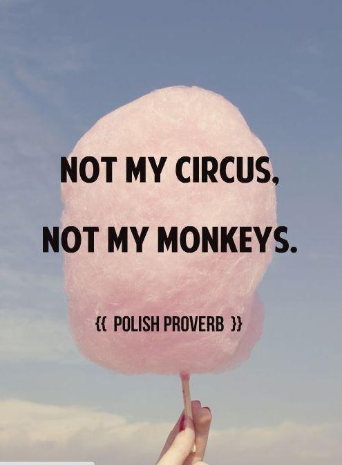 Not my circus. Not my monkeys Picture Quote #1
