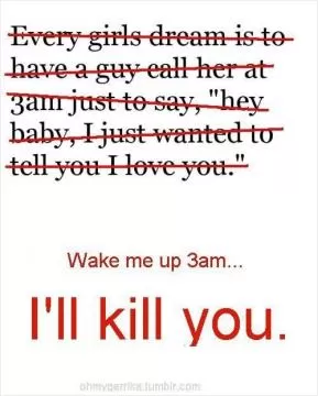 Wake me up at 3am, I'll kill you Picture Quote #1