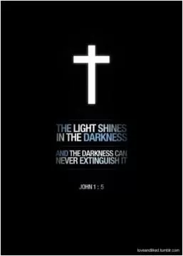 The light shines in the darkness and the darkness can never extinguish it Picture Quote #1