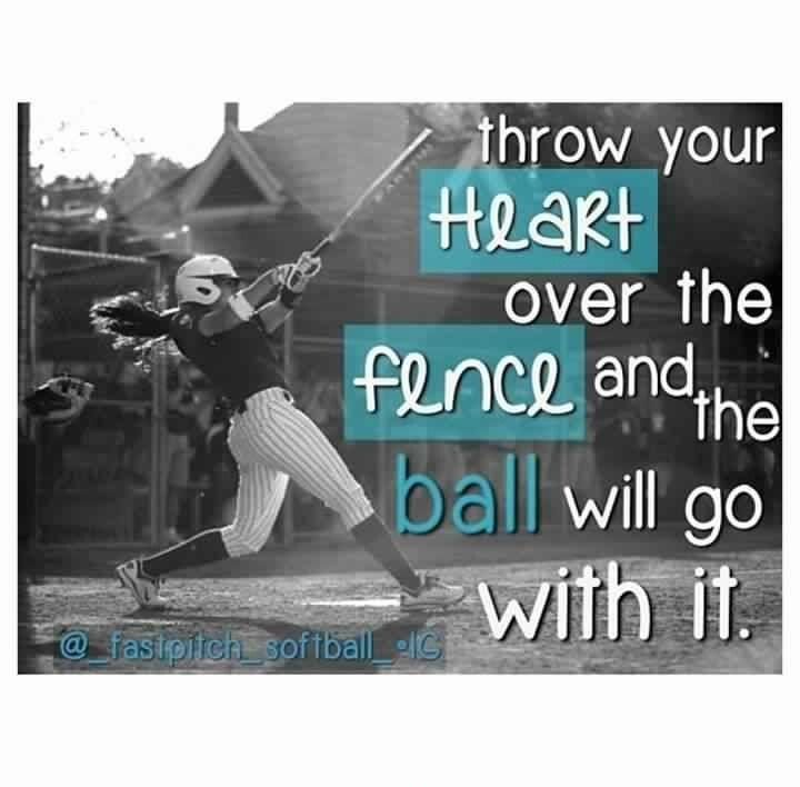 Throw your heart over the fence and the ball will go with it Picture Quote #1