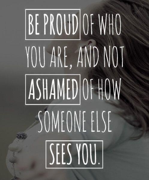 Be proud of who you are, and not ashamed of how someone else sees you Picture Quote #1