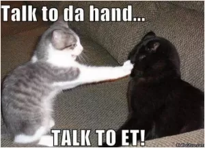 Talk to da hand. Talk to et! Picture Quote #1