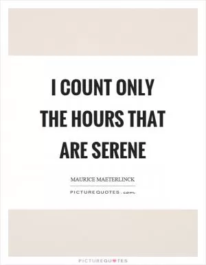 I count only the hours that are serene Picture Quote #1