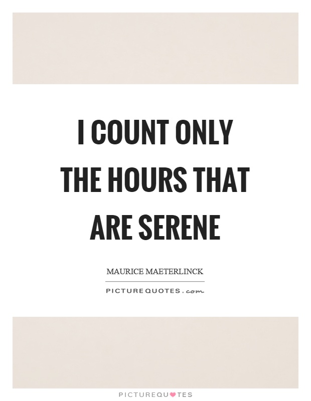 I count only the hours that are serene Picture Quote #1
