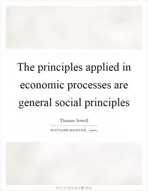 The principles applied in economic processes are general social principles Picture Quote #1