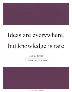 Ideas are everywhere, but knowledge is rare Picture Quote #1