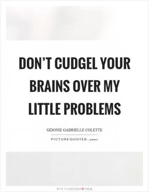 Don’t cudgel your brains over my little problems Picture Quote #1