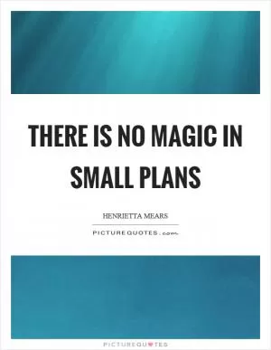 There is no magic in small plans Picture Quote #1