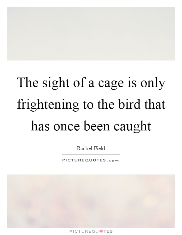 The sight of a cage is only frightening to the bird that has once been caught Picture Quote #1