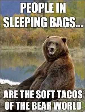 People in sleeping bags are the soft tacos of the bear world Picture Quote #1