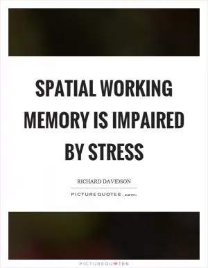 Spatial working memory is impaired by stress Picture Quote #1