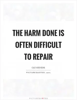 The harm done is often difficult to repair Picture Quote #1