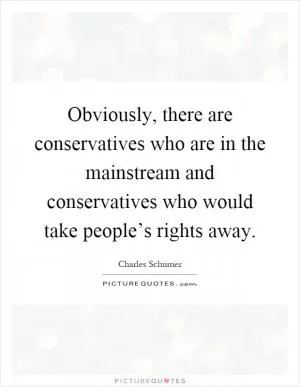 Obviously, there are conservatives who are in the mainstream and conservatives who would take people’s rights away Picture Quote #1