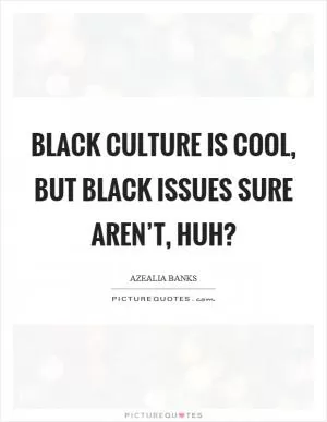 Black culture is cool, but black issues sure aren’t, huh? Picture Quote #1