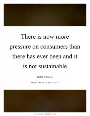 There is now more pressure on consumers than there has ever been and it is not sustainable Picture Quote #1
