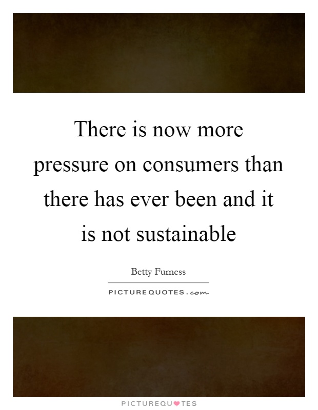 There is now more pressure on consumers than there has ever been and it is not sustainable Picture Quote #1