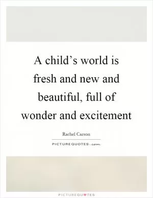 A child’s world is fresh and new and beautiful, full of wonder and excitement Picture Quote #1