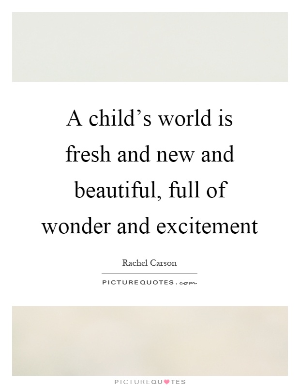 A child's world is fresh and new and beautiful, full of wonder and excitement Picture Quote #1