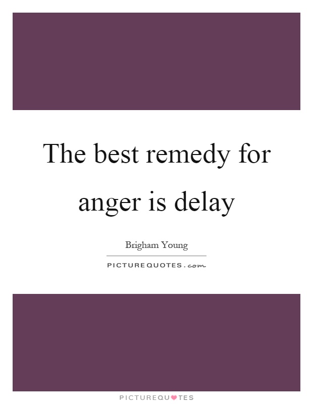 The best remedy for anger is delay Picture Quote #1