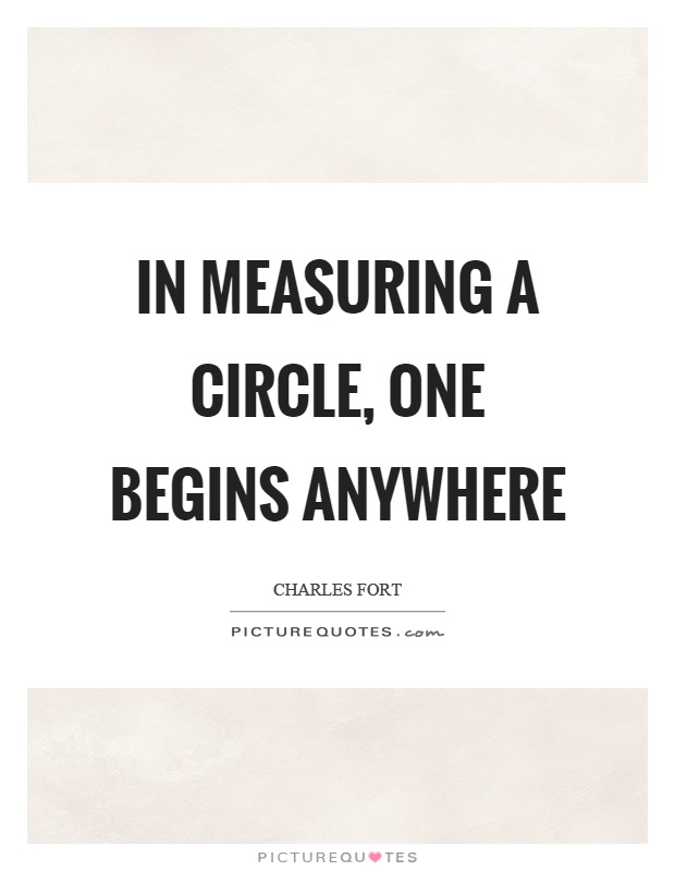 In measuring a circle, one begins anywhere Picture Quote #1