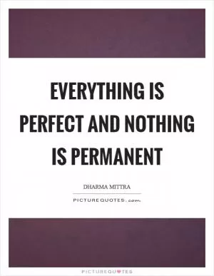 Everything is perfect and nothing is permanent Picture Quote #1