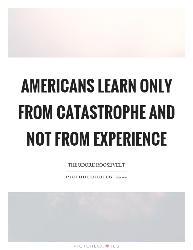 Americans learn only from catastrophe and not from experience Picture Quote #1