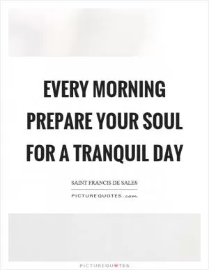 Every morning prepare your soul for a tranquil day Picture Quote #1