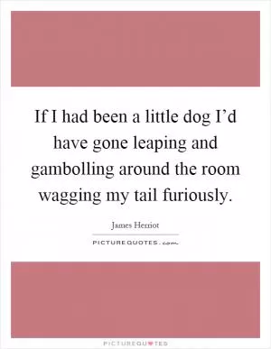 If I had been a little dog I’d have gone leaping and gambolling around the room wagging my tail furiously Picture Quote #1