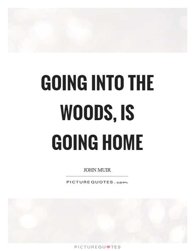 Going into the woods, is going home Picture Quote #1