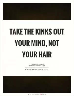 Take the kinks out your mind, not your hair Picture Quote #1