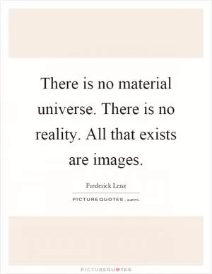 There is no material universe. There is no reality. All that exists are images Picture Quote #1