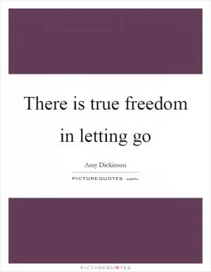There is true freedom in letting go Picture Quote #1
