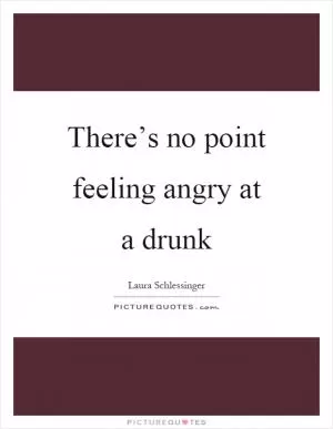 There’s no point feeling angry at a drunk Picture Quote #1