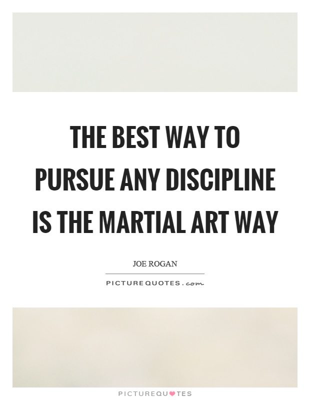 The best way to pursue any discipline is the martial art way Picture Quote #1