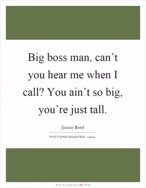 Big boss man, can’t you hear me when I call? You ain’t so big, you’re just tall Picture Quote #1