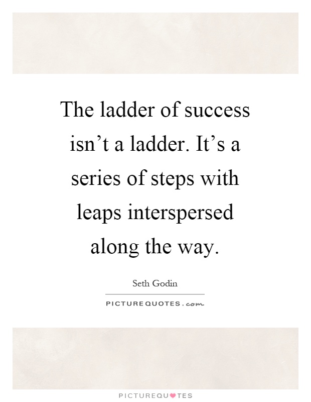 The ladder of success isn't a ladder. It's a series of steps with leaps interspersed along the way Picture Quote #1