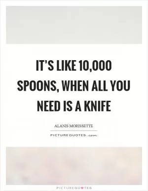 It’s like 10,000 spoons, when all you need is a knife Picture Quote #1