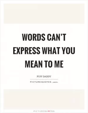 Words can’t express what you mean to me Picture Quote #1