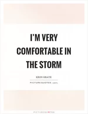 I’m very comfortable in the storm Picture Quote #1