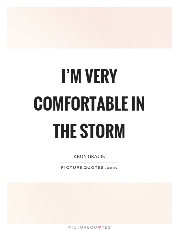 I'm very comfortable in the storm Picture Quote #1