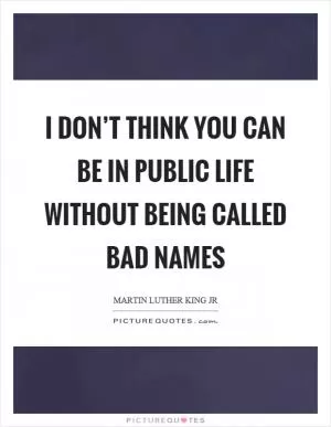 I don’t think you can be in public life without being called bad names Picture Quote #1