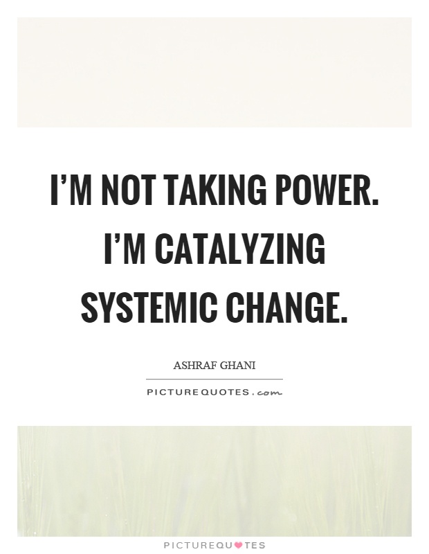I'm not taking power. I'm catalyzing systemic change Picture Quote #1